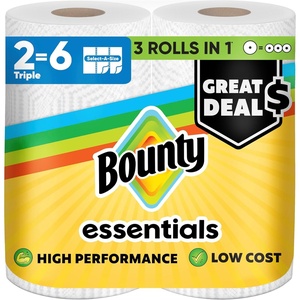 image:imageBounty Essentials SelectASize Paper Towels White 2 Triple Rolls  6 Regular Rolls Packaging May Vary2 Rolls  162 Sheets