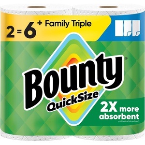 image:imageBounty QuickSize Paper Towels White 8 Family Triple Rolls  27 Regular Rolls2 Rolls 141 Sheets