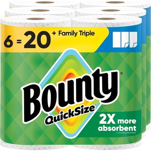 image:imageBounty QuickSize Paper Towels White 8 Family Triple Rolls  27 Regular Rolls6 Rolls 141 Sheets
