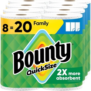 image:imageBounty QuickSize Paper Towels White 8 Family Triple Rolls  27 Regular Rolls8 Rolls 107 Sheets