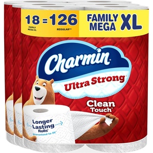 image:imageCharmin Ultra Strong Clean Touch Toilet Paper 24 Family Mega Rolls  120 Regular Rolls18 Rolls 385 Sheets