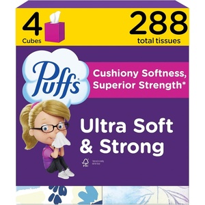 image:imagePuffs Facial Tissue Ultra Soft NonLotion 10 Cube Boxes 56 Facial Tissues per Box Allergies and Colds Packaging May Vary72 Count Pack of 4