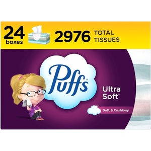 image:imagePuffs Facial Tissue Ultra Soft NonLotion 8 Rectangle Boxes 124 Facial Tissues per Box Allergies and Colds Packaging May Vary124 Count Pack of 24