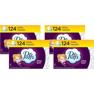 image:imagePuffs Facial Tissue Ultra Soft NonLotion 8 Rectangle Boxes 124 Facial Tissues per Box Allergies and Colds Packaging May Vary124 Facial Tissues Pack of 4