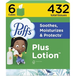 image:imagePuffs Facial Tissues Plus Lotion 10 Cube Boxes 56 Facial Tissues per Box Allergies and Colds Packaging May Vary Packaging May Vary72 Count Pack of 6
