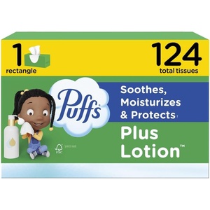 image:imagePuffs Facial Tissues Plus Lotion 8 Family Rectangle Boxes 124 Facial Tissues per Box Allergies and Colds Packaging May Vary124 Count Pack of 1